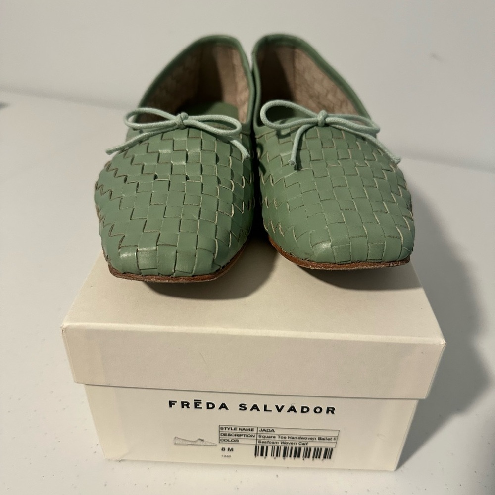 Freda Salvador Jada Woven Ballet Flats Seafoam Green - Size 8